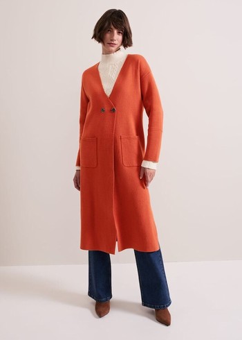 Phase Eight Destiny Double Breastedigan Coats Orange USA | 7089341-TU